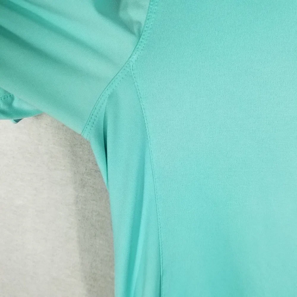 Nike Golf Tour Performance Mens Medium Aqua Teal Black Active‎ Dri-Fit Polo